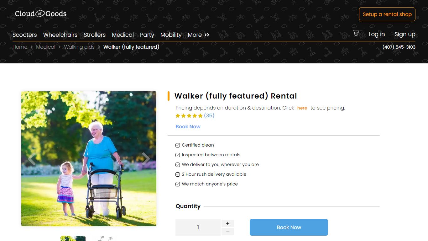 Walker (fully featured) rental near me - Cloud of Goods